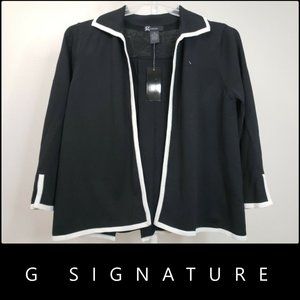 g signature woman open front blazer cardigan black